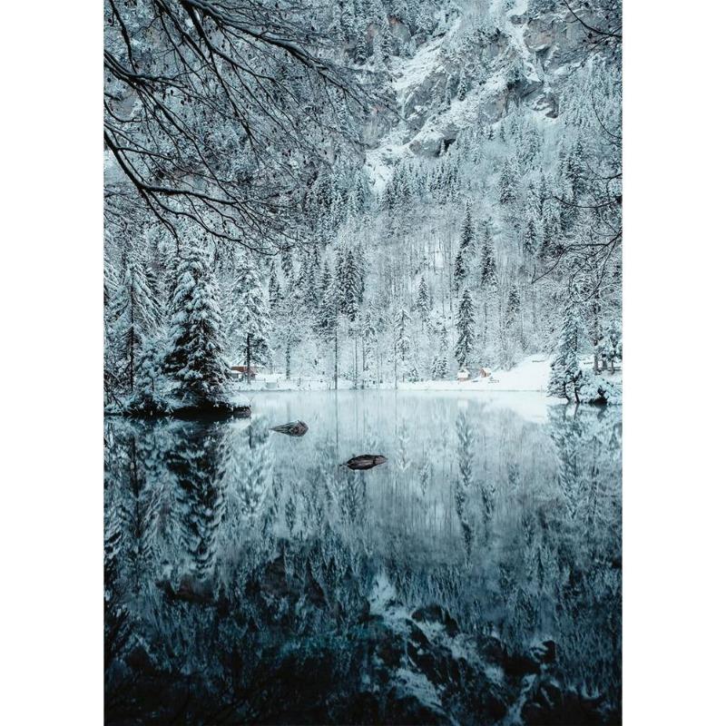 İskandinav doğal manzarası, yeşil orman, yol, dağ gölü, poster, tuval, resim, modern oturma odası için duvar sanatı,