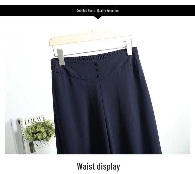 Summer Plus Size Chiffon High Waist Shorts for Women - Loose Wide Leg Skort for Middle-Aged and Elderly Mothers
