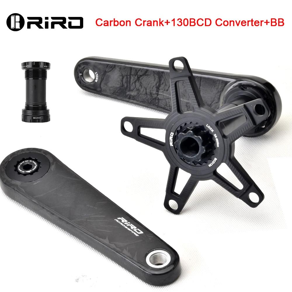 RIRO Carbon Fiber Road Crankset 29MM 50-34/52-36/53-39T Compatible with 11/12 Speed Shimano Direct Mount /110/130BCD Chainrings