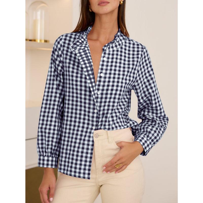 

JPNTKY Women s Fashion Casual Long Sleeve Blouses & Shirts International design XXL синій