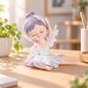Ballerina Angel Figurine Winged Ornament with Carved Feathers