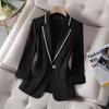 Autumn Women's Blazer Paillettes Summer Sunscreen Jacket White Suit Women's Fashion Black Cardigan