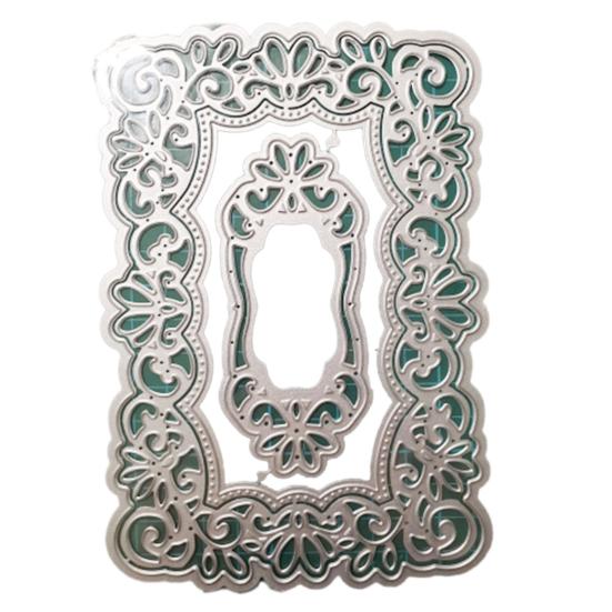 

Вырезанная полая кружевная рамка, дизайн из углеродистой стали, кружево, изысканные тисненые трафареты для дома серебряный