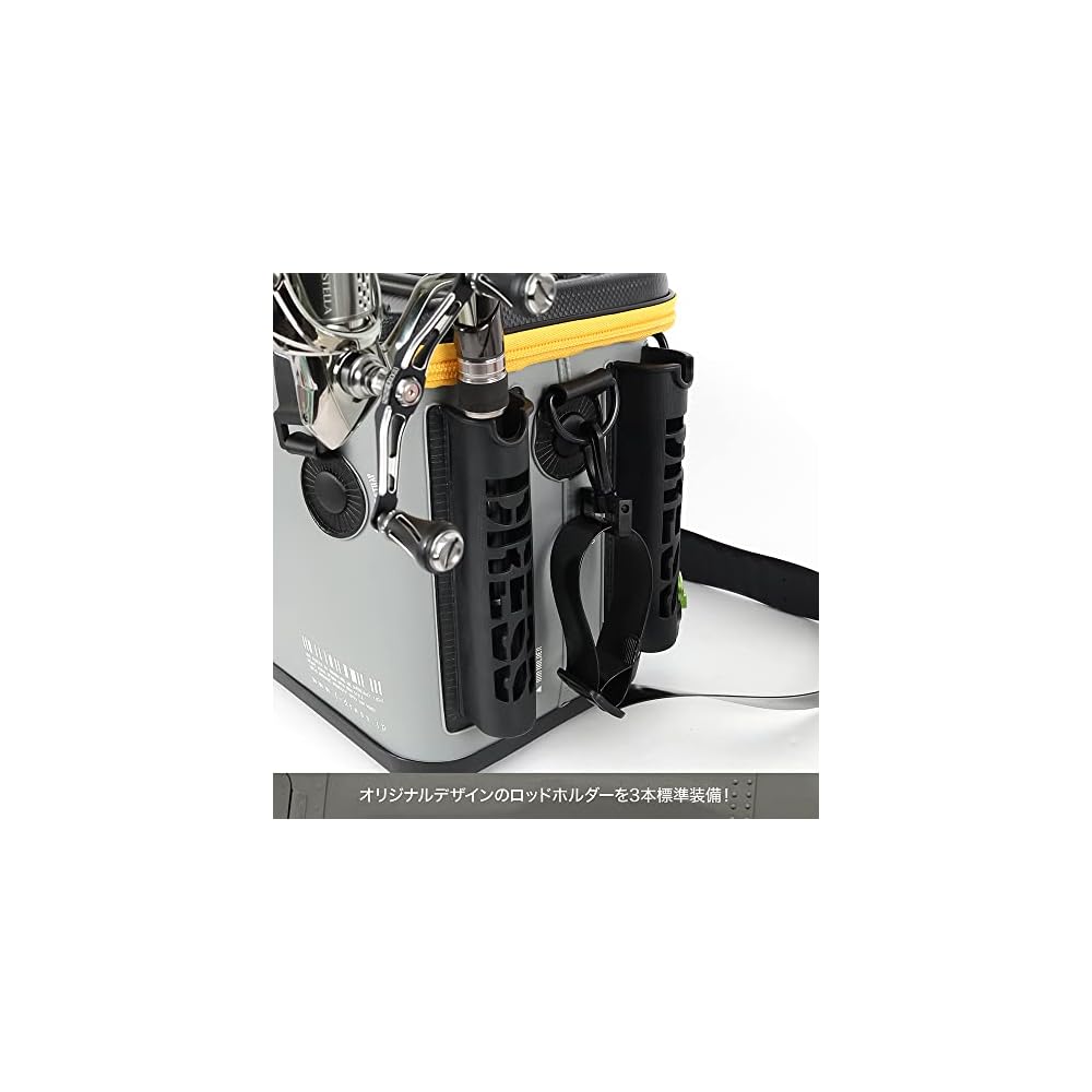 [KLEIDUNG] Mini-Fischereieimer, Schwarz/Orange (mit Netztasche), Ca.. 17L, EVA, Multifunktionaler Angelköderbeutel, Wasserdichter Aufbewahrungsbehälter.