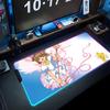 sakura card Mouse Pad RGB Gaming Mousepad Big LED Pad PC Desk Mat Luminous Mouse Pad Large Keyboard Mats Table Rug With Backlit