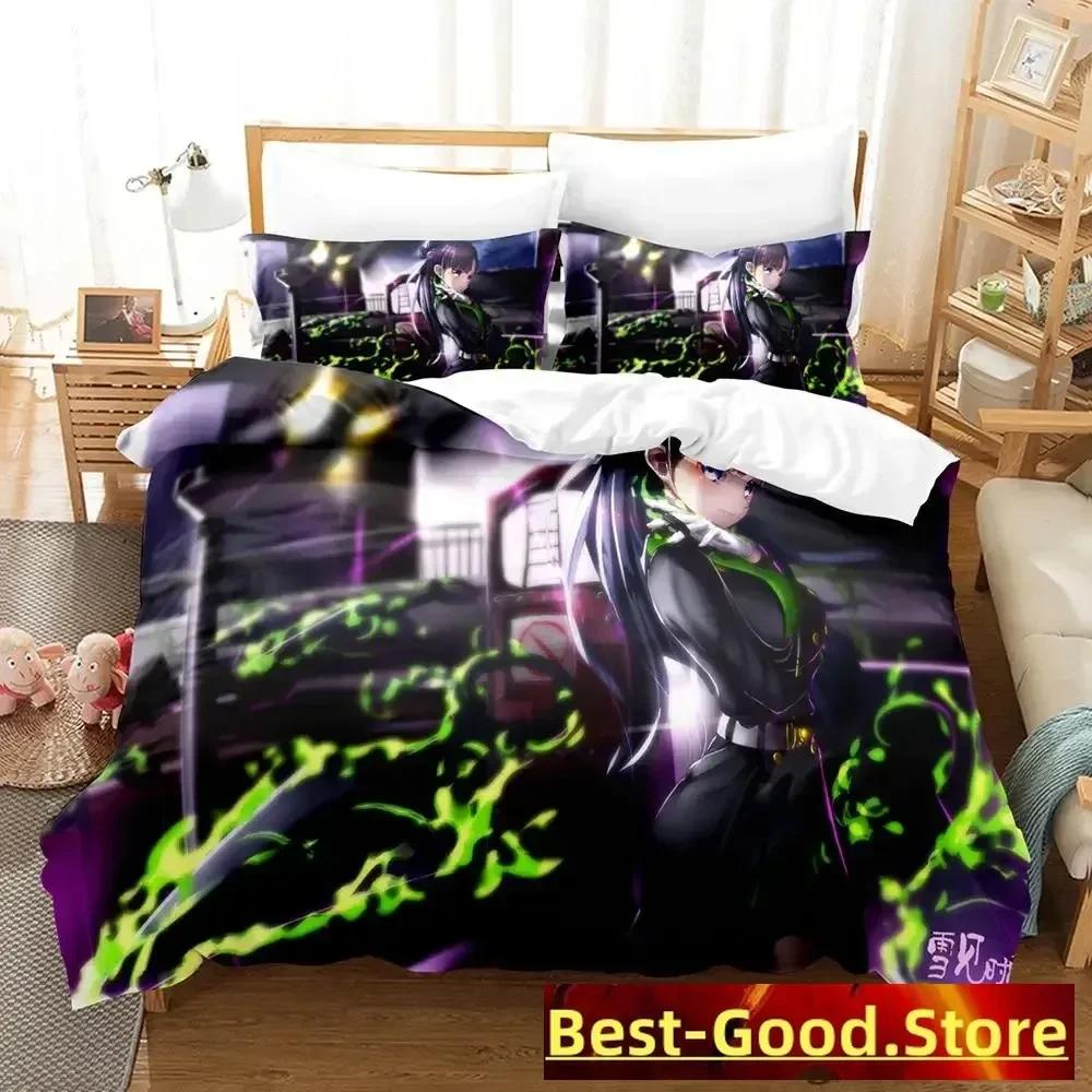 Seraph of the end Beding Set Printed Bed Linen Set With Pilowcase Bed Soft Duvet Cover Soft Single Double Quen Super King-Sized Dimensionsd Dimensions