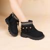 Girls Winter Boots With Tassel Trim Faux Leather Mid-Calf Warm Shoes Kids Ages 4-12 Rubber Sole Anti-Slip