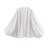 Womens Polka Dot Cape-Style Blouse With Bow Detail Loose Fit Long Sleeve Top Sweet Chic Style