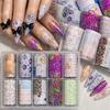 Flower Nail Foils Leopard Print Nail Decals Fashion Nail Art Stickers  Manicure DIY