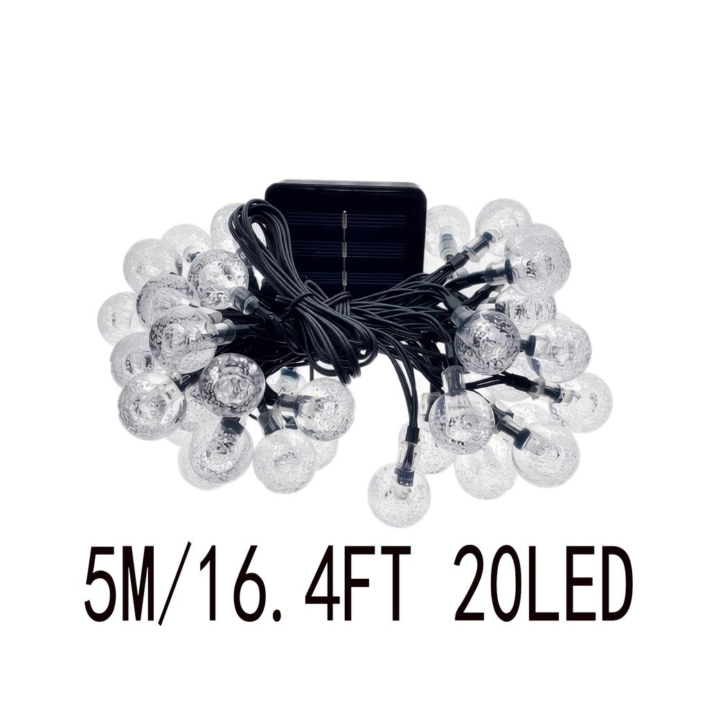 Solar Powered Bubble Globe String Lights Outdoor Waterproof LED String Lights for Garden Patio Yard Party Decoration with Solar Panel