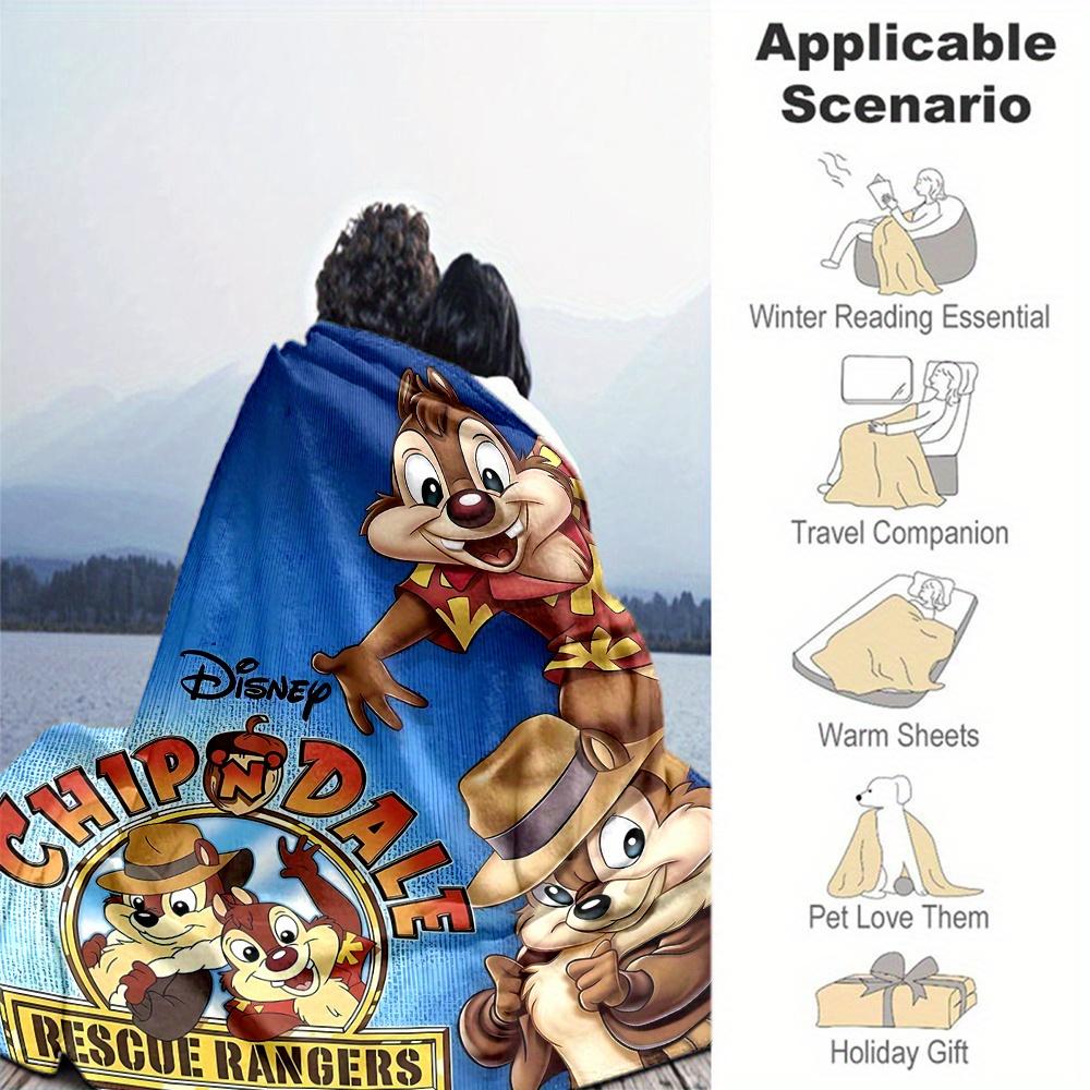 1pc, Disney Chip 'n Dale Rescue Rangers Blanket Soft Throw for Home Decor, Gift Idea for Family and Friend, Seasonal Use Blanket, Living Room, Travel