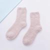 Women's Candy Color Coral Velvet Mid-Calf Socks - Thick, Warm, and Cozy for Autumn and Winter