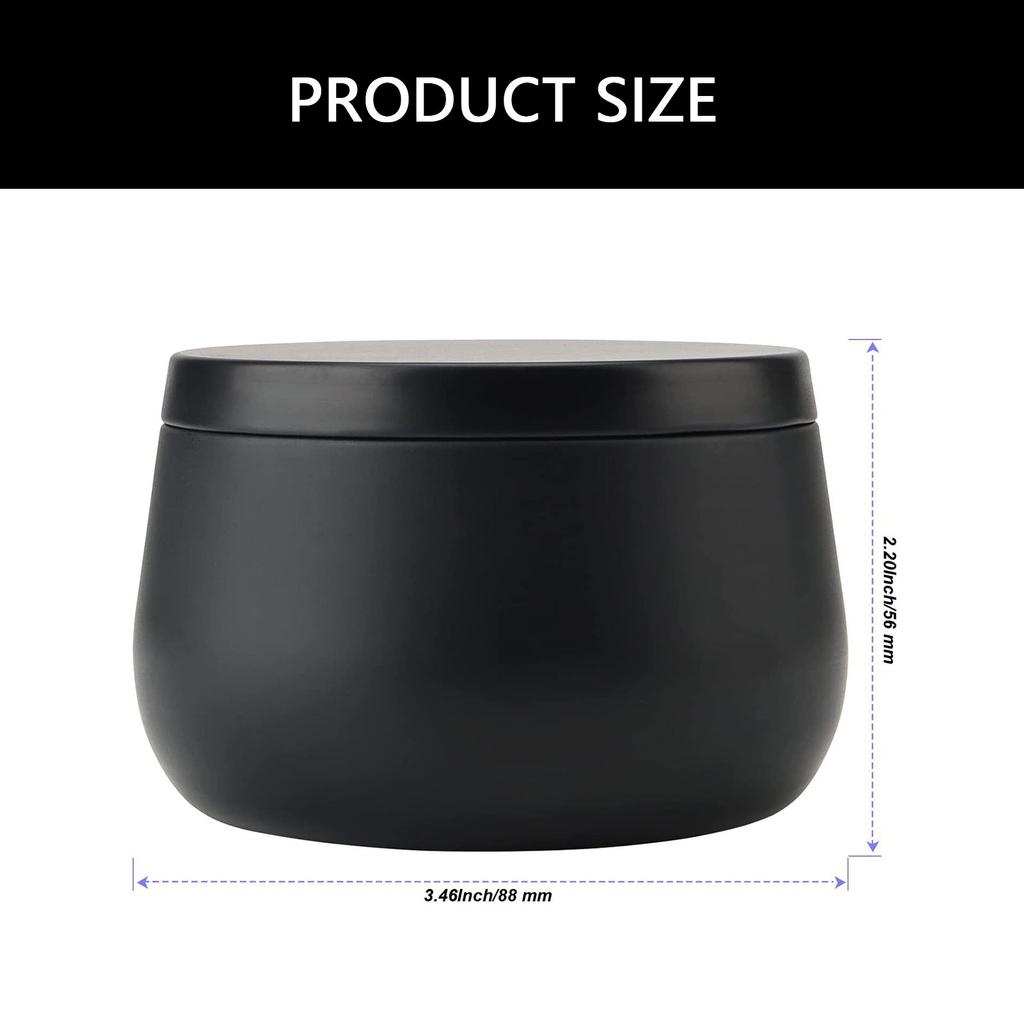 Set of 24 Black Tins Candle Holders with Lids Empty Candle Making Containers Box for DIY Projects and Small Item Storage