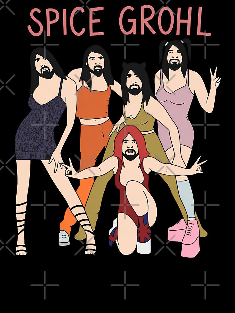 Foo Fighters Spice Grohl Funny Rock Band Parody Oversized T-Shirt
