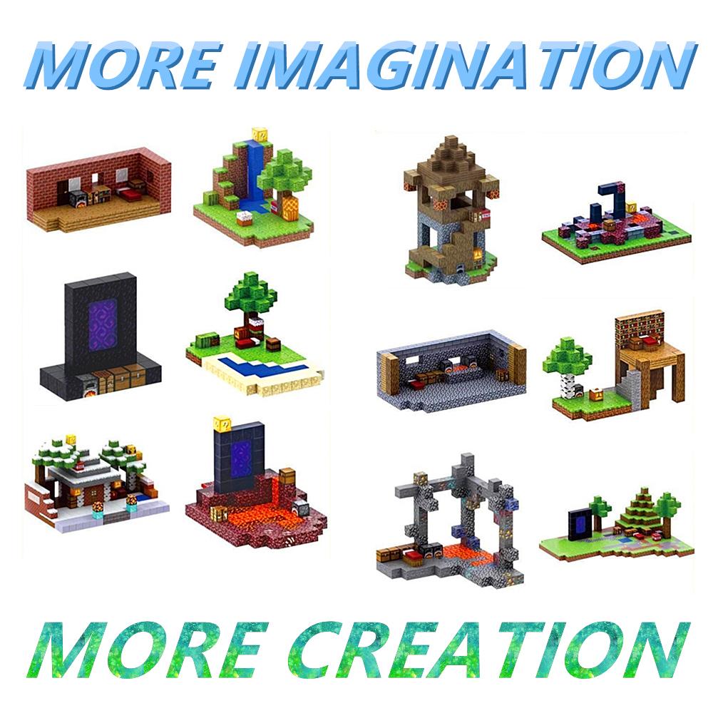 Meine Würfelspielzeuge Mine Magnetische Bausteine Magnetische Welt Set STEM Sensorisch Kinder Jungen Mädchen DIY Modell Kinder Party Spiel Geschenk
