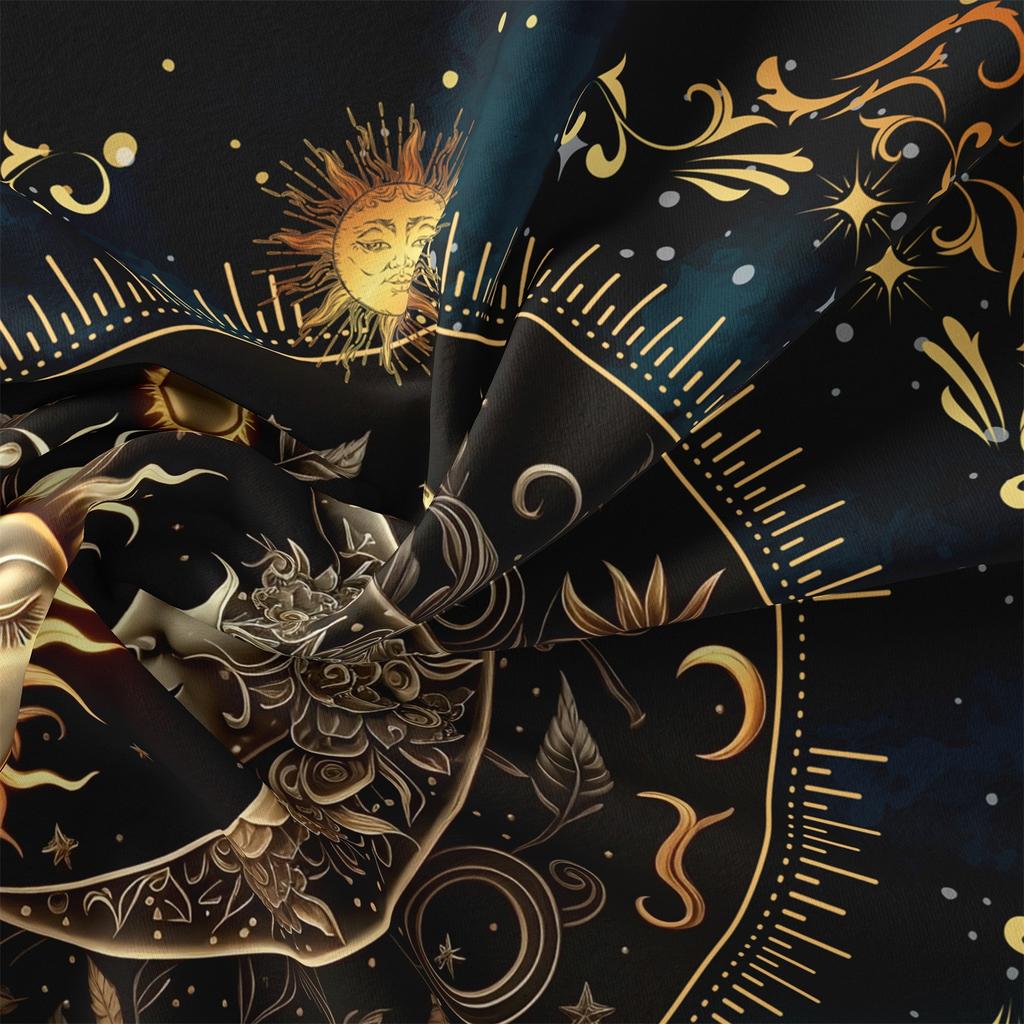 3pcs Super Soft Breathable Golden Sun And Moon Planet Duvet Cover Set At Home Dormitory High Definition Numerical Code Printing