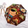 Pinocchio Themed Automatic Opening and Closing Umbrella, Brightly Colored 8-rib Portable Umbrella, Suitable for Men and Women, A Perfect Gift for Chri