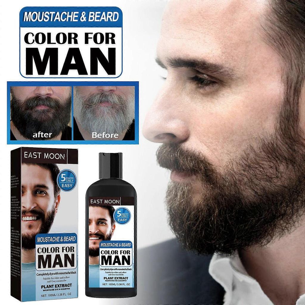 Limited time!!East Moon Beard Care Tonic - Fast Coloring For Men's Hair And Beard, Split Ends And Dryness Care, Black Coloring