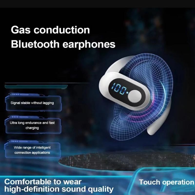 180° Rotating Hifi Stereo Waterproof Wireless Bluetooth Air Conduction Earphone Single Earhook Wear Noise Reduction Earbud With