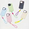 Dopamine Color Block Macaron Mobile Phone Lanyard – Short Woven, Creative Anti-lost Pendant