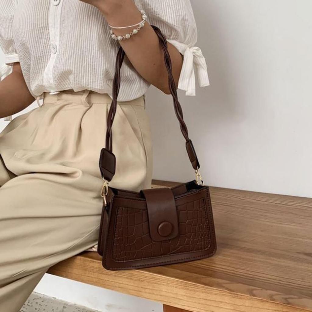 Shoulder Bags for Women PU Leather Underarm Bag Retro Embossed Purse Shopping Handbag Clutch Sling Phone Pouch