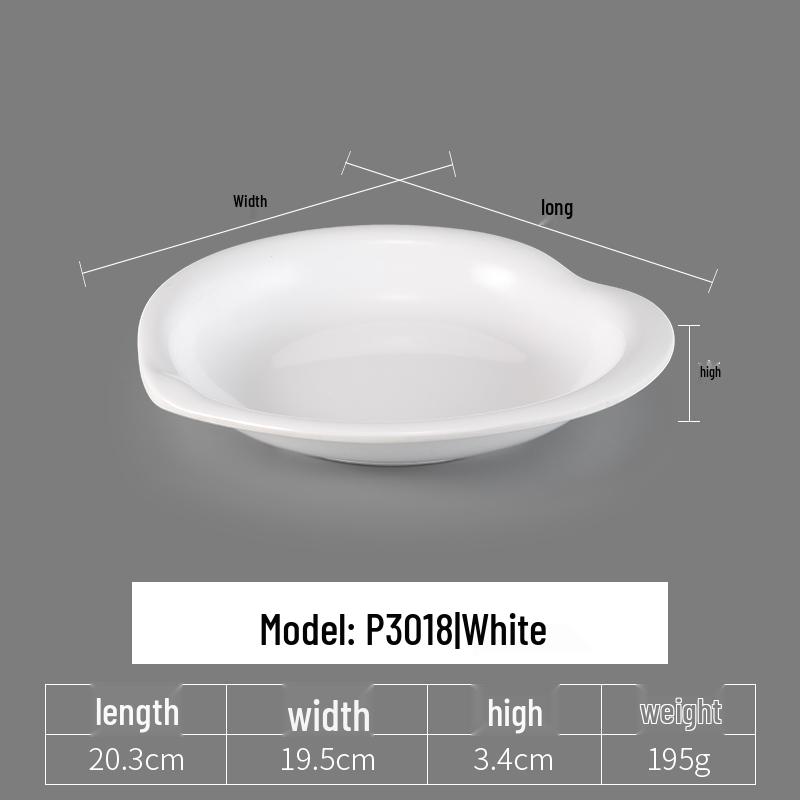 Irregular Shaped White Melamine Plates for Hotel & Restaurant - Porcelain Imitation Cold Dish Saucers