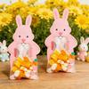 Easter Bunny Paper Card Candy Bag Cute Rabbit Chocolate Cookie Holder Packaging Bag for Easter Birthday Party Candy Dessert Wrapping Supplies