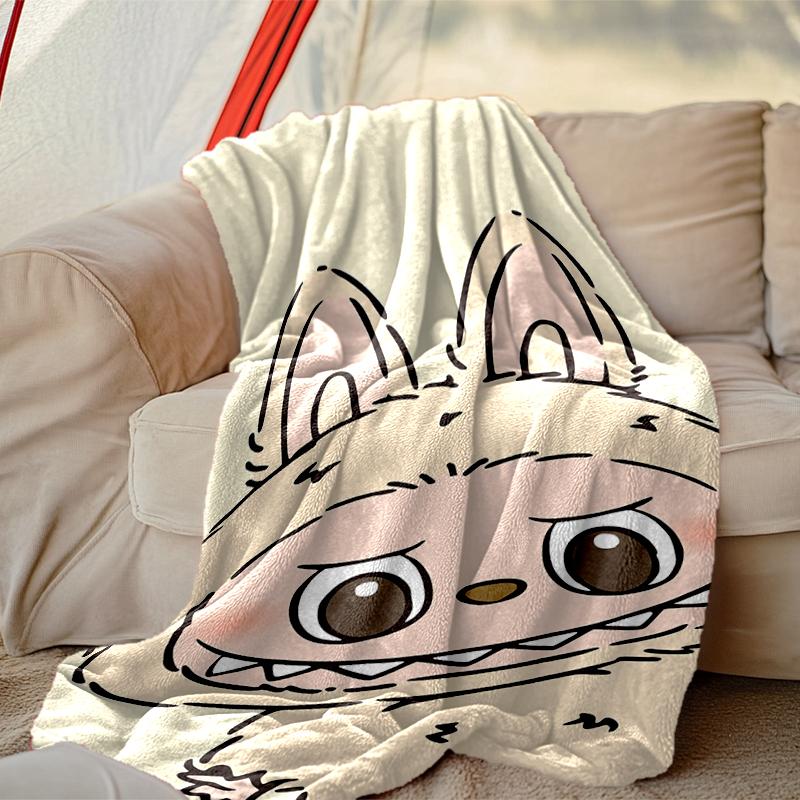 LABUBU Musterdecke, Kuschelige Decke für ganzjährigen Komfort auf Sofas, Betten, im Büro, Auto, beim Camping und auf Reisen