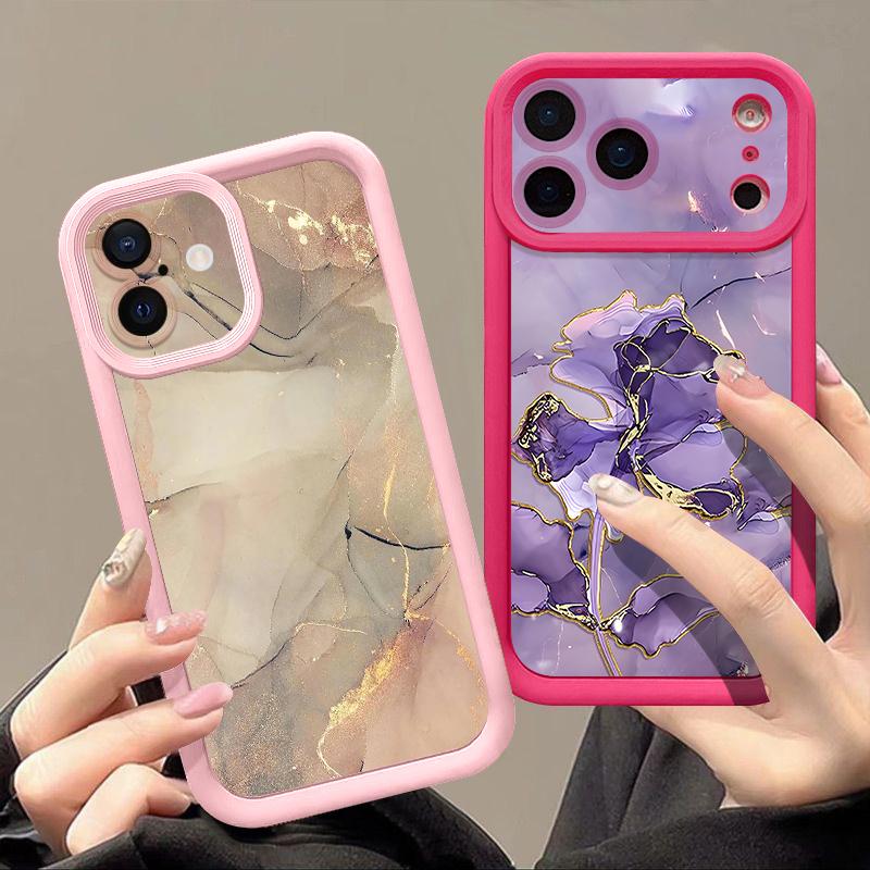 Soft TPU Phone Case For iPhone 17 Pro 15 16 Pro Max 14 13 Pro Max 16e 17e Shockproof Marble Pattern Silicone Protect Cover Cases