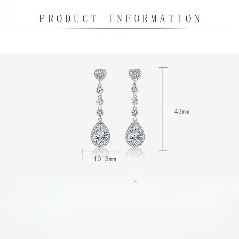 BELLA BOX Σκουλαρίκια σε σχήμα καρδιάς σε σχήμα σταγόνας 5A Μόδα σκουλαρίκια με φούντα ζιργκόν Αξεσουάρ για πάρτι