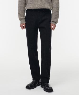 Brushed Straight Denim Pants [Black]