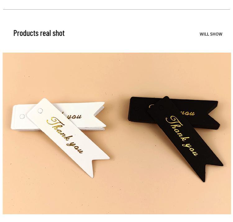 Swallowtail Thank You Hang Tag: Elegant Hot Stamped Paper Card for Gifts & Party Favors