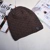 Wind autumn and winter velvet warm knitted cold hat outdoor cycling hip hop trendy sticker label fashion bag head wool hat
