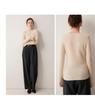 Autumn/Winter Women's Striped 100% Cashmere Round Neck Slim Knit Sweater