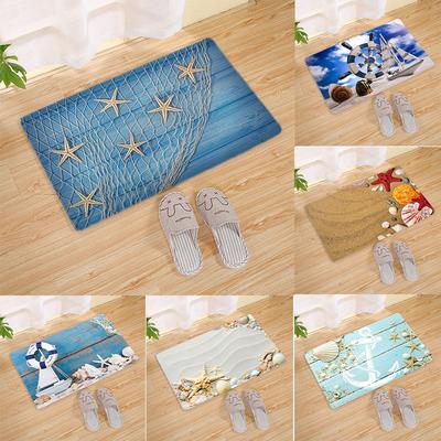Nautical Themed Patterned Door Mat Artistic Ocean - Inspired Print Mat Non Slip Floor Mat For Entryway Doorstep Home Decor