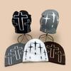 Autumn And Winter Dark Wind Cross Star Frame Jacquard Knitted Hat For Men And Women Warm Personality Retro Cold Hat Pullover Hat
