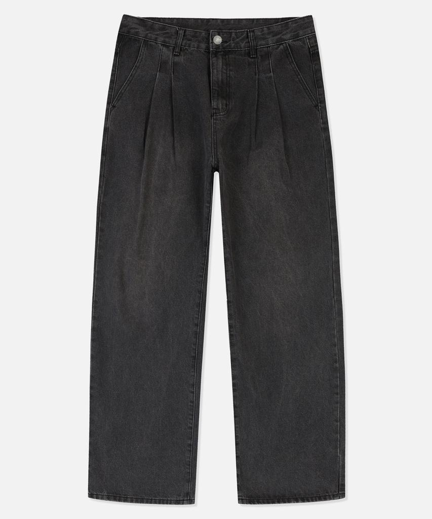 GROOVE RHYME Front Pintuck Washed Wide Denim Pants - 4 Colors
