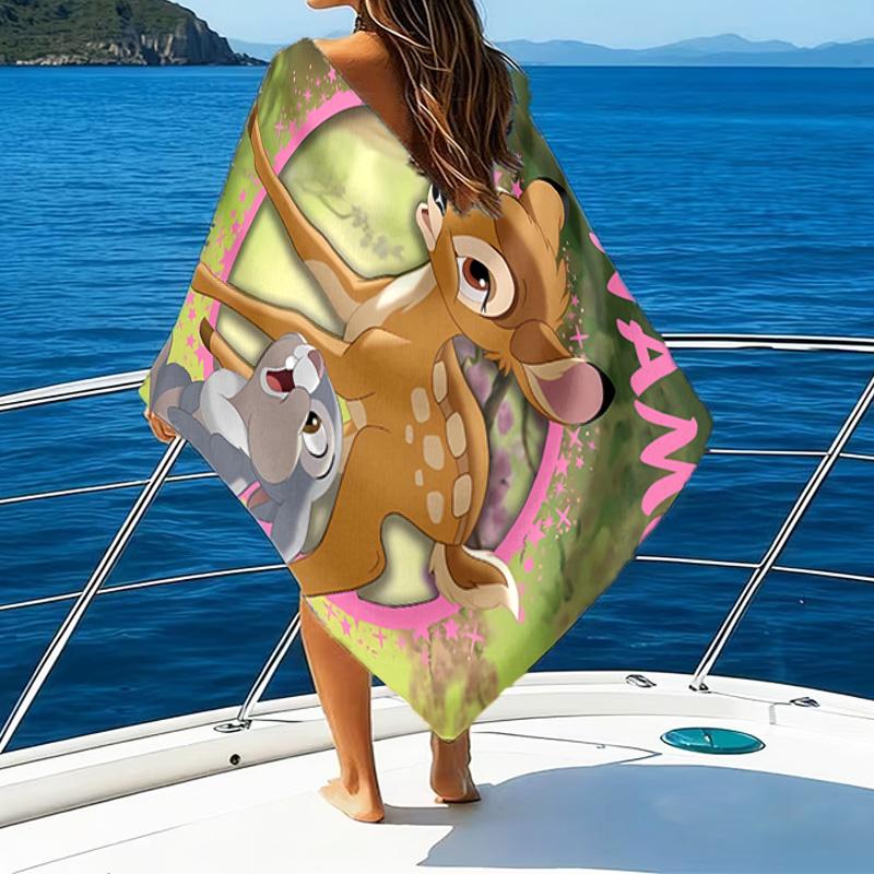 1pc Bambi2 Beach Towel with Custom Name, Beach/Swimming/Bath/Picnic/Camping Towel, Suitable for Seaside Beaches