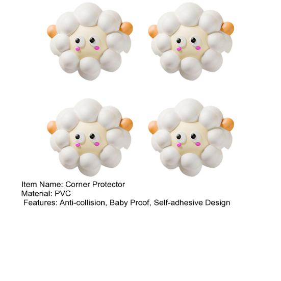4Pcs Cartoon Animal Furniture Corner Protector Anti-collision Baby Proof Self-adhesive Table Desk Right Angle Sharp Edges Corner Guard Bumper