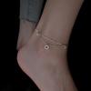 New 925 Sterling Silver Circle Anklet Personalized Charm Geometric Shape Anklet Birthday Gift for Women Exquisite Jewelry