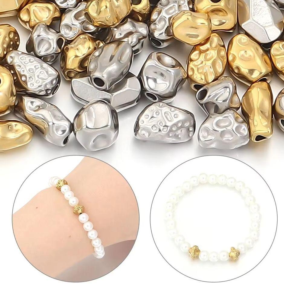 5-10pcs Irregular Gold Color Stainless Steel Beads for Jewelry Making Meteorite Beads Spacer Beads DIY Bracelet Necklace