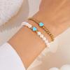 Double Layer Colorful Heart Beaded Bracelets for Women Elegant Imitation Pearl Handmade Bracelets  Friendship Jewelry