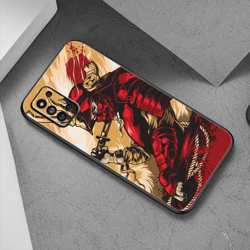 Japanese Samurai Phone Case For Samsung Galaxy A12 A02S A22 A32 A52 A72 A71 A51 A41 A31 A21 A11 A50 A70 A10S A20S Black Cover