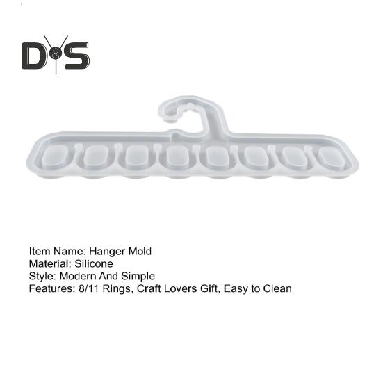 Silicone Hanger Mold 8/11 Rings Handmade Clothes Scarf Tie Belt Hanger Epoxy Resin Casting Mold Hanger Making Mould DIY Craft Lovers Gift