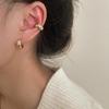 Hot Sale Unique Fake Piercing Metal Ear Clips Asymmetry Round Cartilage Ear Clip for Women Fashion Jewellery Christmas Gift