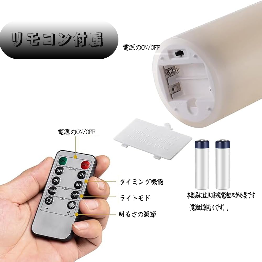 TXCAOT Electric LED Candle for Buddhist Altars, Remote Control Included, Flickering Flame, Candle Light for Buddhist Altars, Fire-Free, Fire