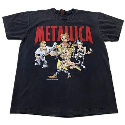 Maglietta Vintage Metallica Cartoon Tour Nord America 1996 XL Cucitura Singola REPRINT