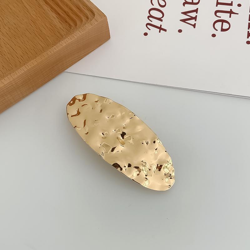 Korean Style Metal Alloy Geometric Square Oval Spring Clip Edge Design Concave and Convex Hair Accessories
