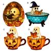 Ghost Bubble Bath Lamp Cute Ghost-Themed Night Light Color-Changing LED Mood Light for Bedside Bathroom Decor