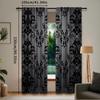 Set Of 2 Bohemian Black Curtains Antique Victorian Style Gothic Vintage Floral Window Drapes Exotic Curtain Bedroom Polyester Ideal For Sleeping Area